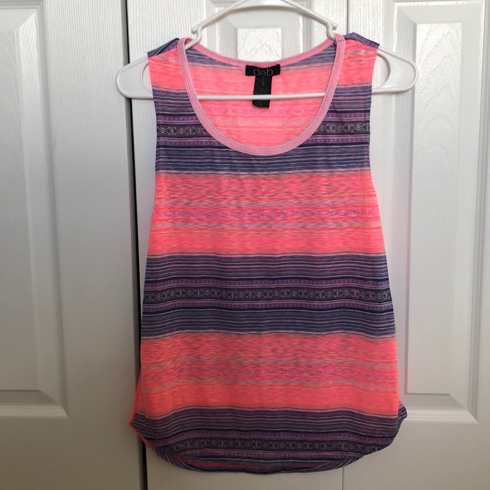 Bright color tank top.
